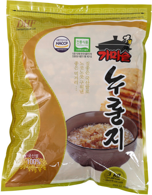 오쌀미 가마솥 누룽지, 3kg, 1개