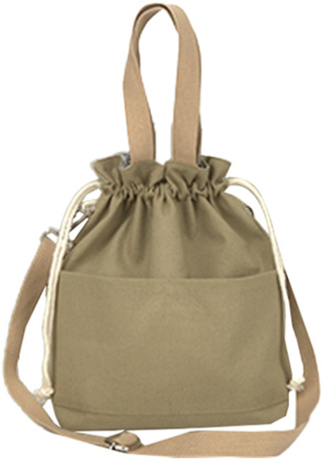 온다온 도시락가방 보온 보냉백 캔버스백, 카키, 1개