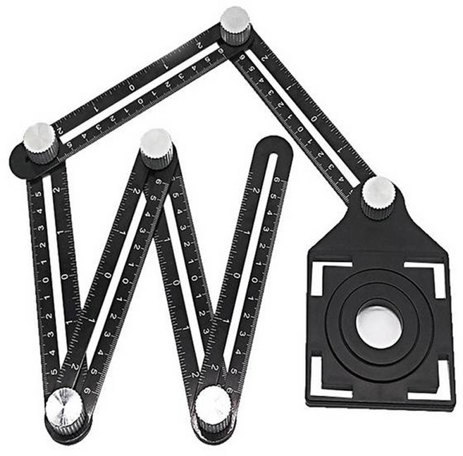 LEadhack 導線駭客 工程磁磚開孔定位器/定位尺 三孔六折, 1個