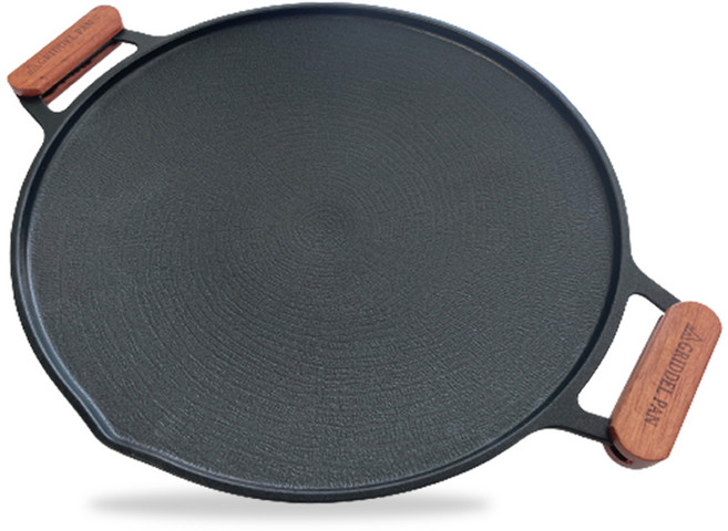 시샘 인덕션 통주물 고기불판 그리들팬 + 우드 손잡이 세트, 36cm, 1세트