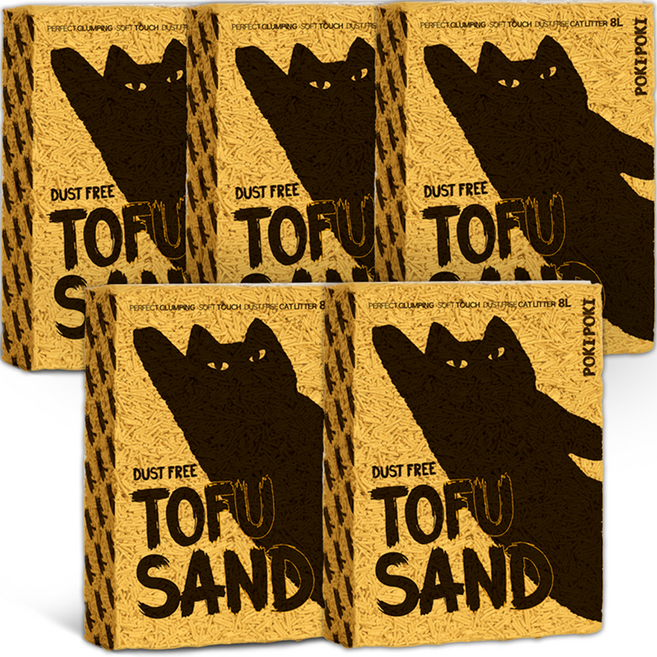 퍼키퍼키 1.5mm 초극세입자 두부모래, 8L, 5개, 오리지날(밀크향)