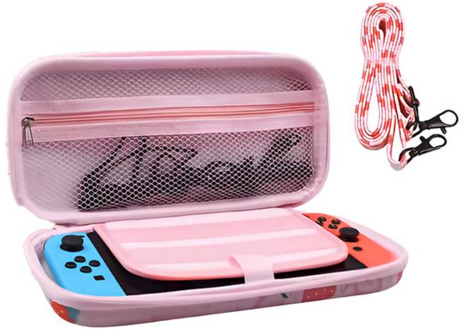 호후 닌텐도 스위치 슬림 크로스 백 파우치, 딸기, 1개