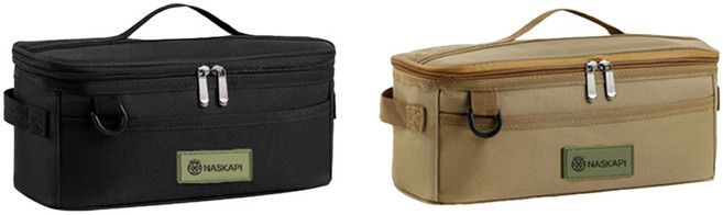 나스카피 캠핑용 다용도 수납가방 2종 세트, 블랙 + 베이지, 1단, 1세트