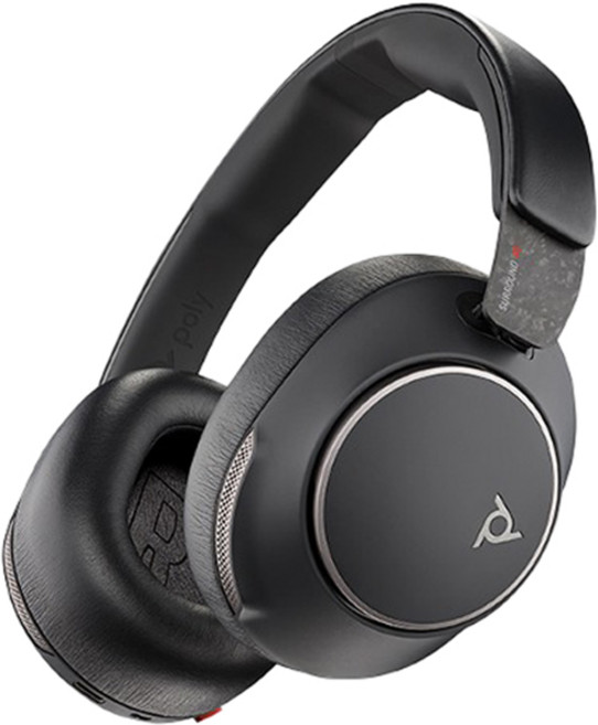 POLY 플랜트로닉스 보이저 서라운드 80 유무선 블루투스 노이즈캔슬링 헤드폰, 블랙, VS80T