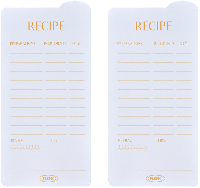 플레픽 라운드 점착식 메모잇, 레시피, 1개입, 2개