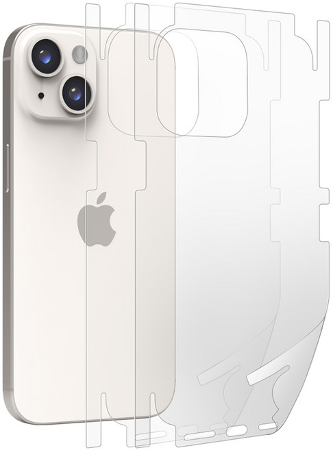 하이온 지문방지 이지우레탄 테두리커버 후면 보호필름 2p 세트 투명, 1세트