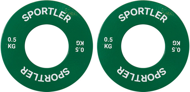 sportler 高級輕量槓片, 綠色, 2個, 0.5kg