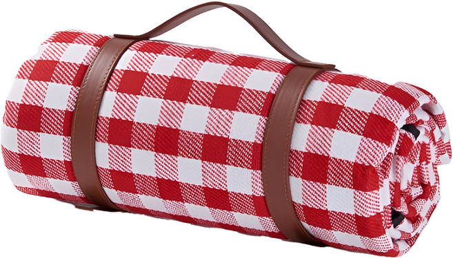 로이윙 특대형 두꺼운 방수 돗자리 체크 피크닉매트, 로즈레드
