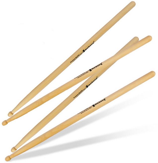 moboog 하드 메이플 드럼스틱 세트, 원목, 2세트