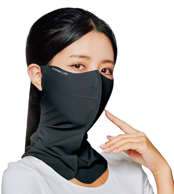노멀라이프 자외선 차단 스포츠 쿨링 마스크 프리미엄, 블랙, 1개