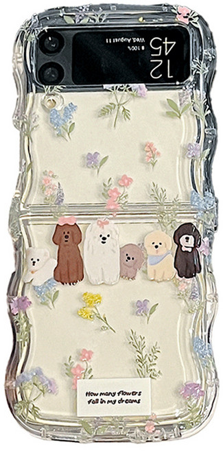 비비파이 핸드페인팅 도그 투명 휴대폰 케이스