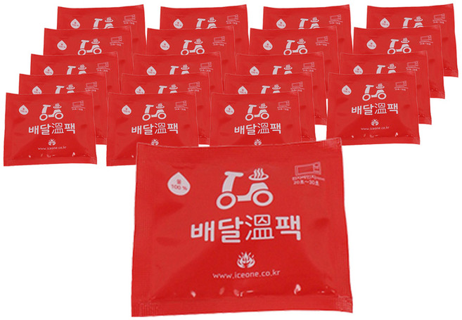 아이스원 배달 물 온열팩 소 10 x 12 cm 65ml, 20개