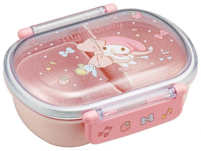 스케이터 항균 휴대용기 1단 도시락 360ml QAF2BAAG, 마이멜로디도트, 1개