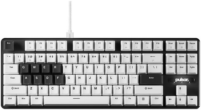 펄사 유선 PCMK 2 HE TKL ANSI US 텐키리스 키보드, 마그네틱축(자석축), PCMK2HE801B, 혼합색상