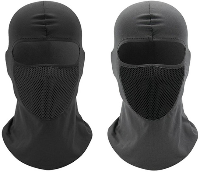 오토바이 스포츠 바라클라바 마스크 2종 세트, 블랙, 다크 그레이, 1세트