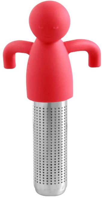 Time Leisure 可愛小人造型304不鏽鋼懶人沖茶器 辦公室療癒小物, 1個