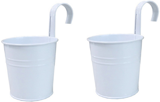 온업 철제 행거 화분, 화이트, 2개