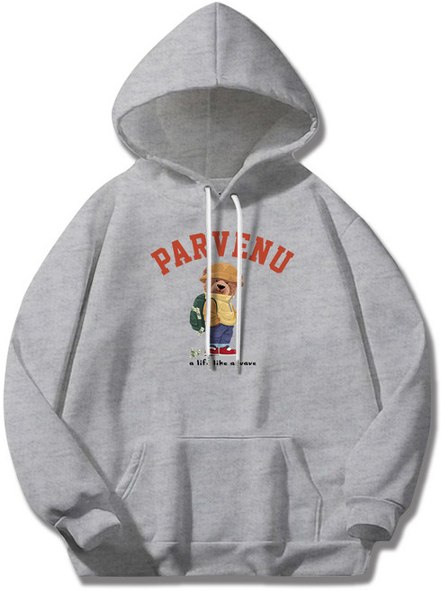 일루소 남녀공용 소프트 기모 파베누 후드티