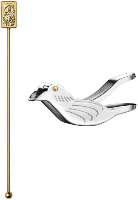 까사베니 스텐 칵테일 하이볼 홈텐딩 머들러 사각 + 버드스퀴저 세트, 골드(머들러), 1세트