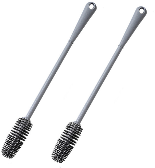 hillo 이지 실리콘 컵 텀블러 청소용 세척솔, 2개, 그레이