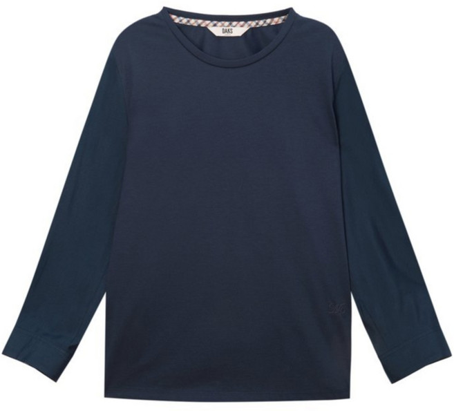 닥스 여성용 소매체크 포인트 라운드 긴팔 티셔츠 DLTS4DE85