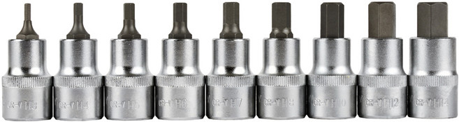 썬키 육각 비트 소켓 9종 세트 SBS-12H, 1세트