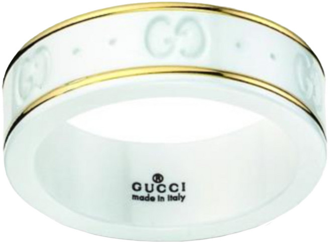 구찌 아이콘 씬 밴드 지르코니아 18K 반지 YBC325964001