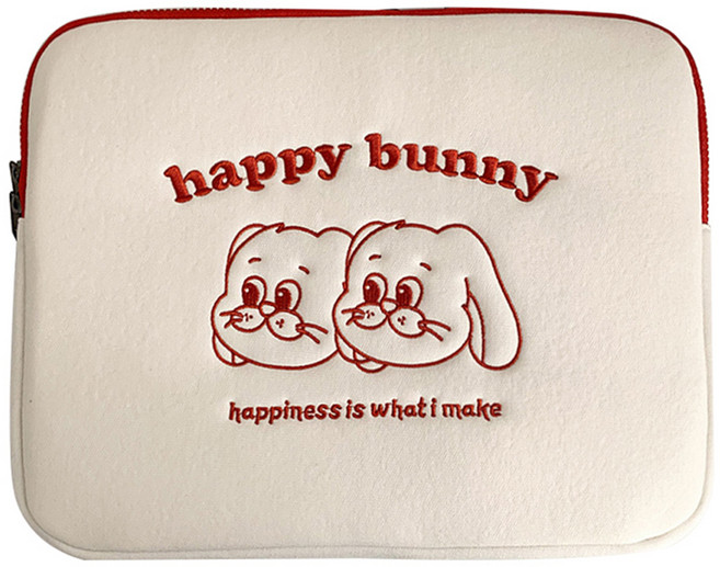Winiz Twins Happy Bunny 平板電腦收納包 WZFLP296-W11, 白色, 1個