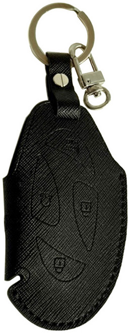 메이튼 차량용 가죽 키케이스 + O링 + 헬퍼스티커 세트 현대 5버튼, 블랙(키케이스), 니켈사틴(링), MH115