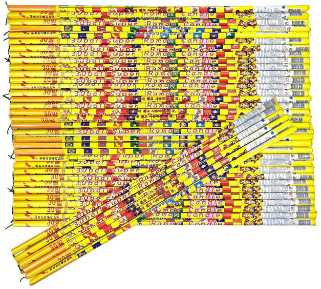 불꽃놀이 30연발 로망캔들 슈퍼 폭죽, 40개, 혼합색상