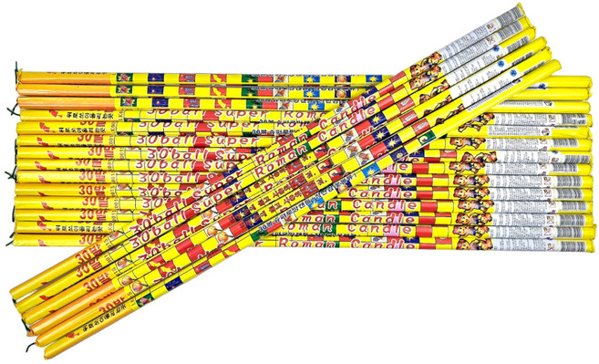 불꽃놀이 30연발 로망캔들 슈퍼, 20개, 혼합색상