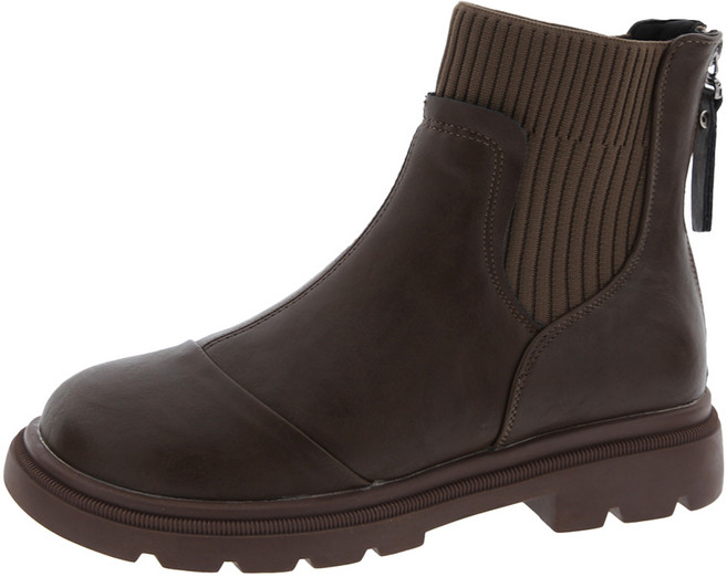 Dankolunni 女款針織拼接踝靴 南瓜