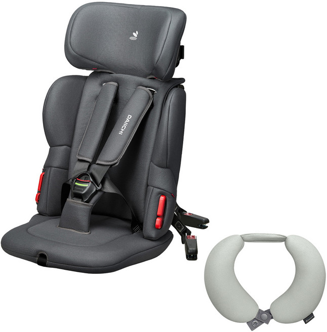 다이치 아동용 이지캐리3 휴대용 카시트 + 목베개 세트 분리형, 차콜(카시트)