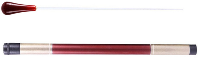 탑피아 심플 지휘봉 + 지휘봉통 세트, 빨강(지휘봉), 1세트