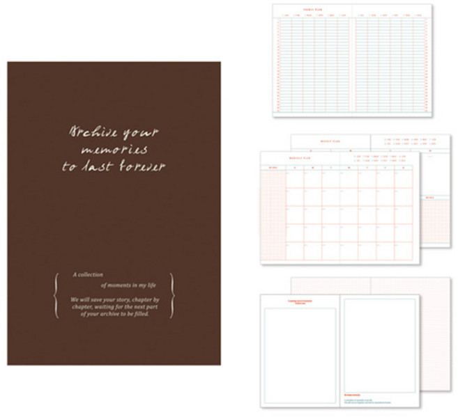 모노라이크 B6 아카이브 247 6개월 다이어리, 2 Brown, 1개