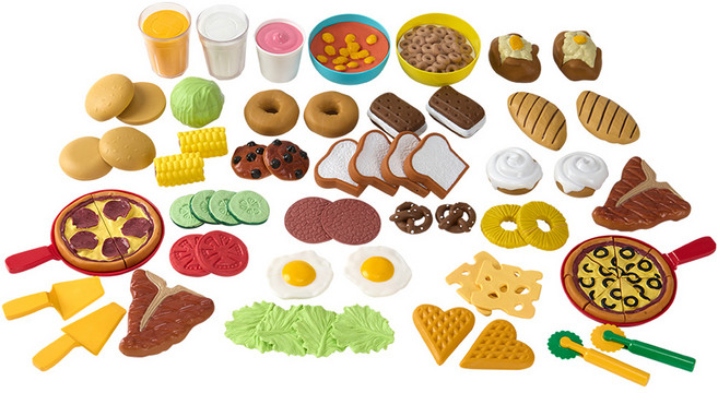 캐스비 플레이 말랑말랑한 음식모형 푸드 67p 세트, 혼합색상, 1세트