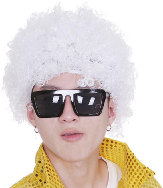파티공구 삐에로 가발, 화이트, 1개