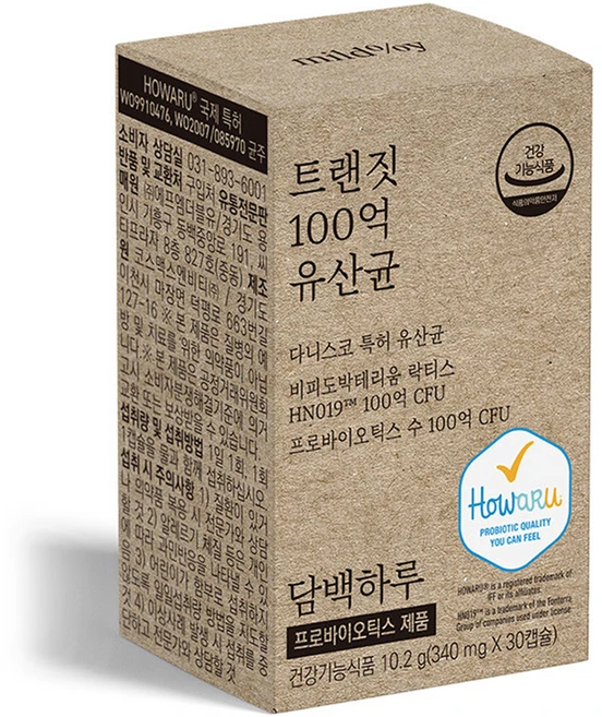 담백하루 트랜짓 100억 유산균 10.2g, 30정, 1개 - 쿠팡