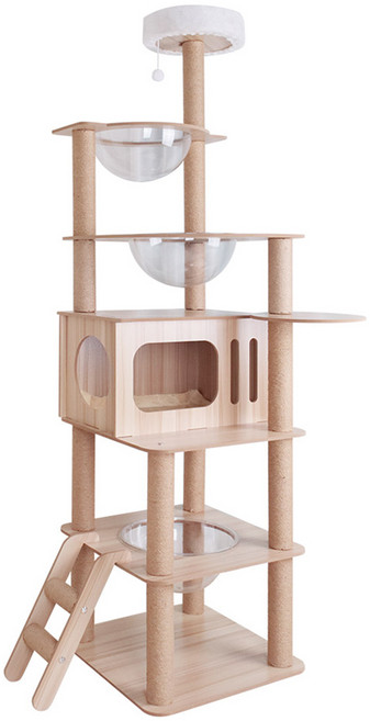 딩동펫 고양이 스퀘어 하우스 스크래쳐 캣타워, 혼합색상, 1개