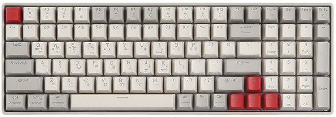 지클릭커 저소음 유무선 블루투스 기계식 키보드, 레트로 레드, SPK100, 저소음 적축