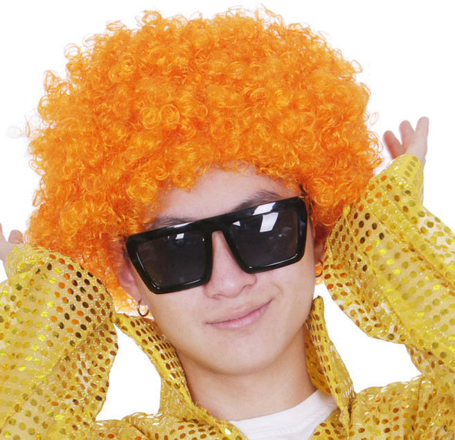 파티공구 삐에로 가발, 오렌지, 1개