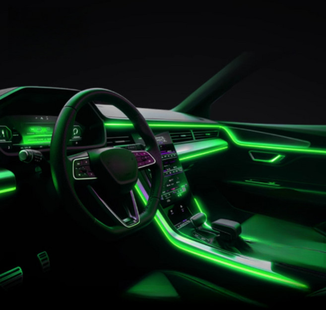 오토크루 LED DIY 엠비언트 스트립 EL와이어 USB형 2m, 그린, 1개