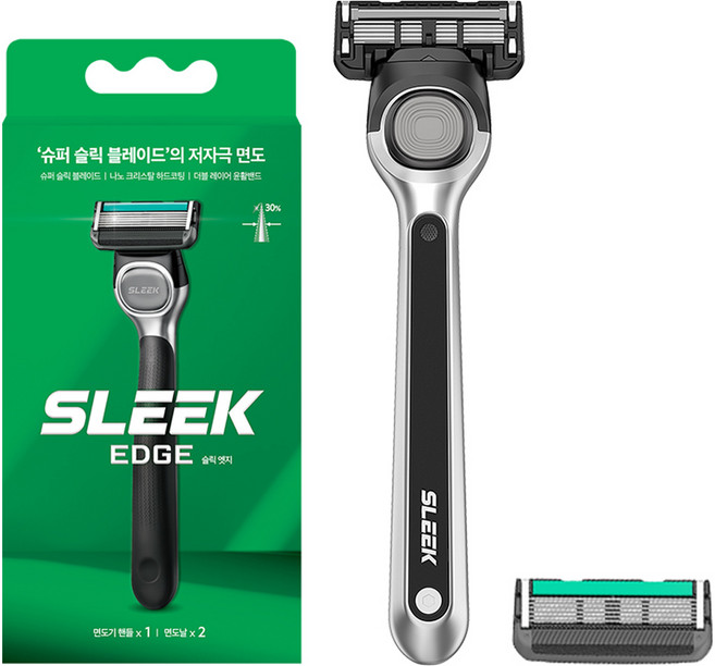 도루코 슬릭 엣지 면도기 + 면도날 세트, 1세트, 1세트