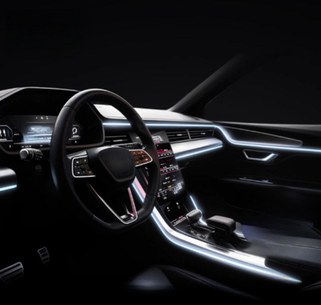 오토크루 LED DIY 엠비언트 스트립 EL와이어 USB형 2m, 화이트, 1개