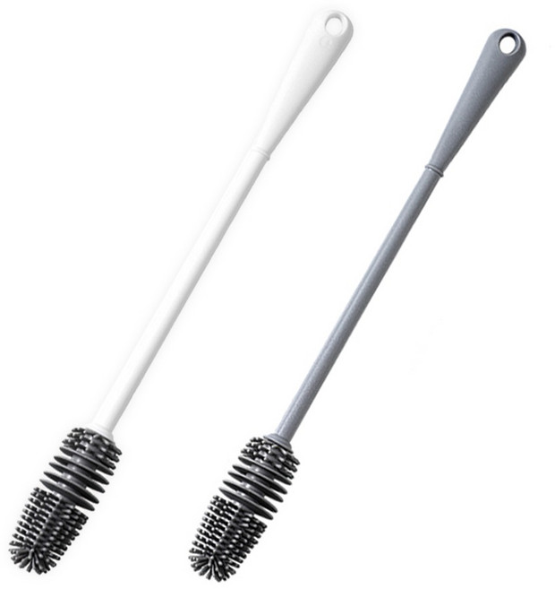 hillo 이지 실리콘 컵 텀블러 청소용 세척솔 2종 세트, 1세트, 화이트, 그레이