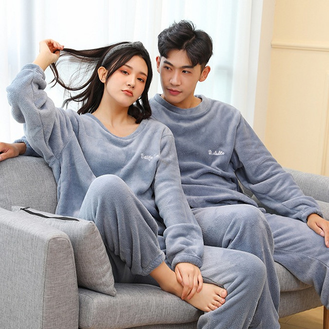 엘쏘 파스텔 극세사 수면 파자마 상하의 세트