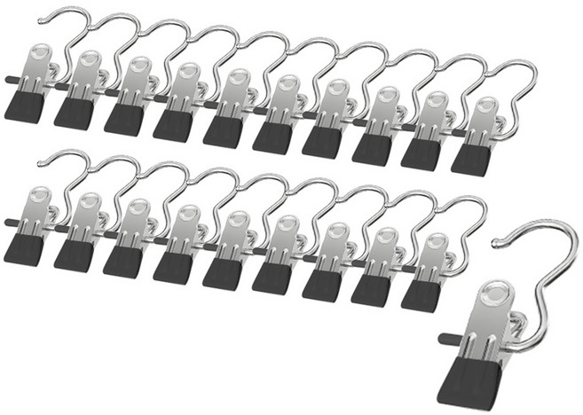 살림의기술 논슬립 외집게 옷걸이, 블랙, 20개