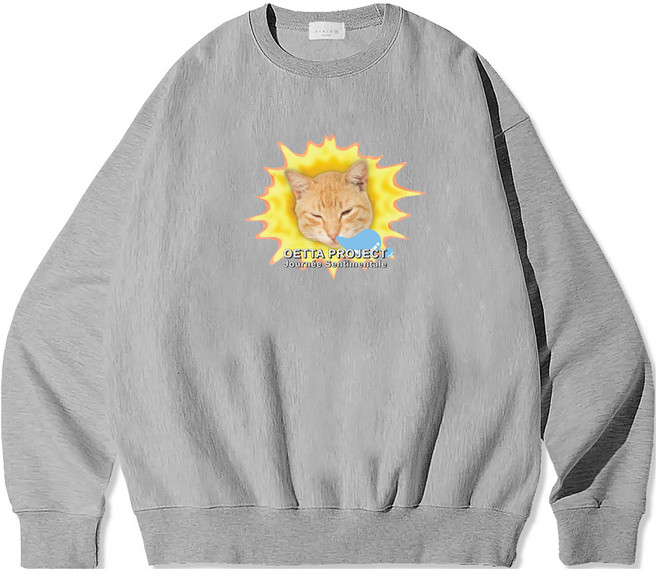 오에타 써니캣 프리미엄 더블 특기모 코튼 오버핏 맨투맨