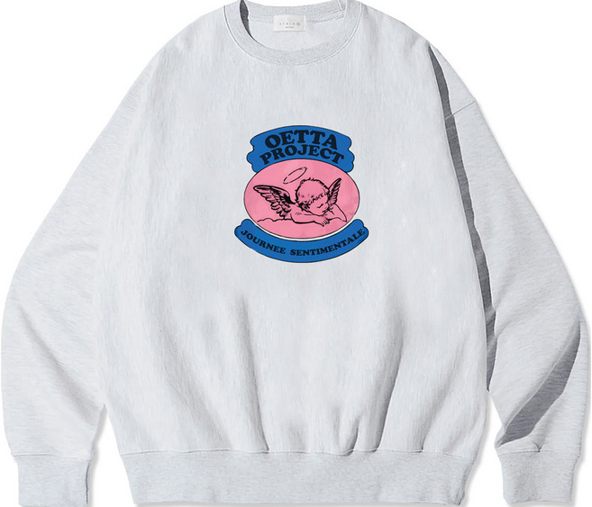 오에타 엔젤 프리미엄 더블 특기모 코튼 오버핏 맨투맨