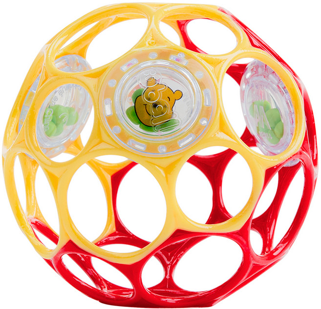오볼 디즈니베이비 유아용 래틀 공 장난감 딸랑이 치발기, 푸우, 1개